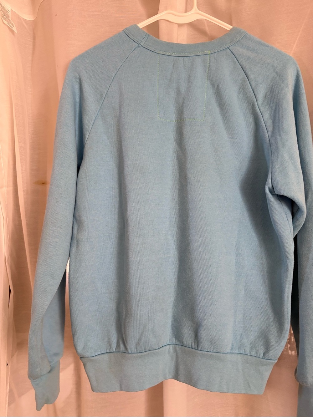 Aviator Nation Sky Blue Crewneck with Pink Lightning Graphic - Picture 8 of 8